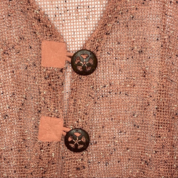 Mirror Image 2X Shark Bite Hem Open Knit Cardigan - Picture 3 of 6